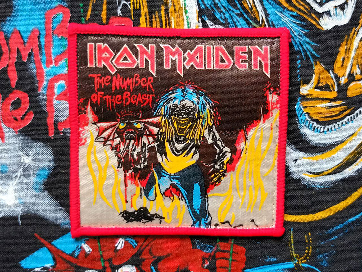 Iron Maiden "The Number Of the Beast" Red Border Printed Patch