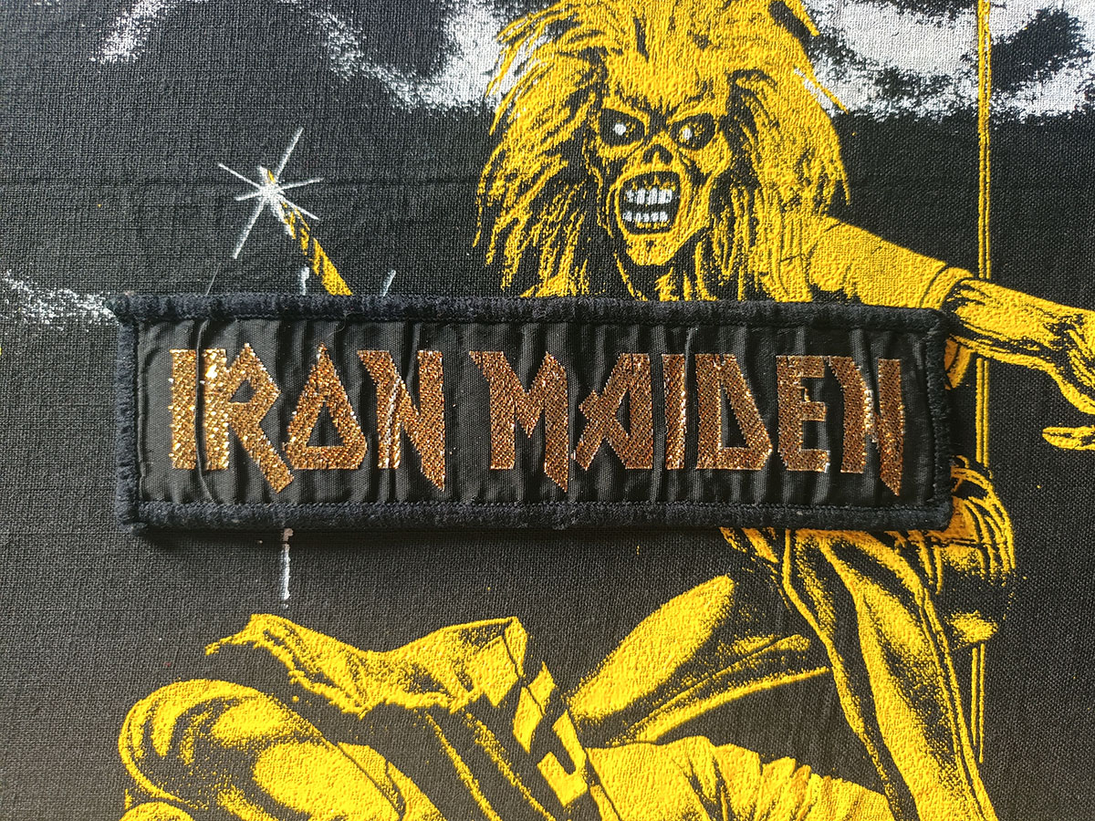 Iron Maiden "Golden Glitter Logo" Woven Patch