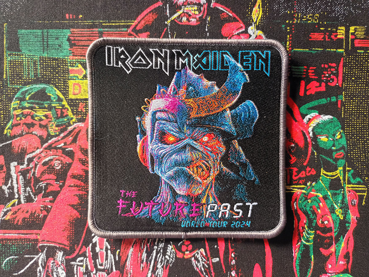 Iron Maiden "Samurai & SiT" Eddie Woven Tour Patch 2024 Light Grey Border