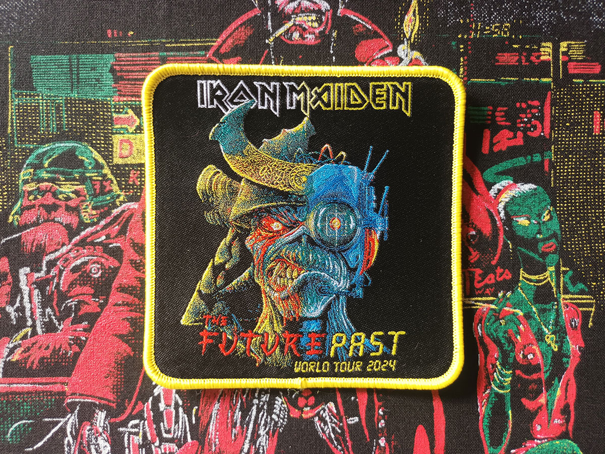 Iron Maiden "Samurai & SiT" Eddie Woven Tour Patch 2024 Yellow Border